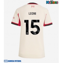 Camisa de Futebol Liverpool Giovanni Leoni #15 Equipamento Secundário Mulheres 2025-26 Manga Curta